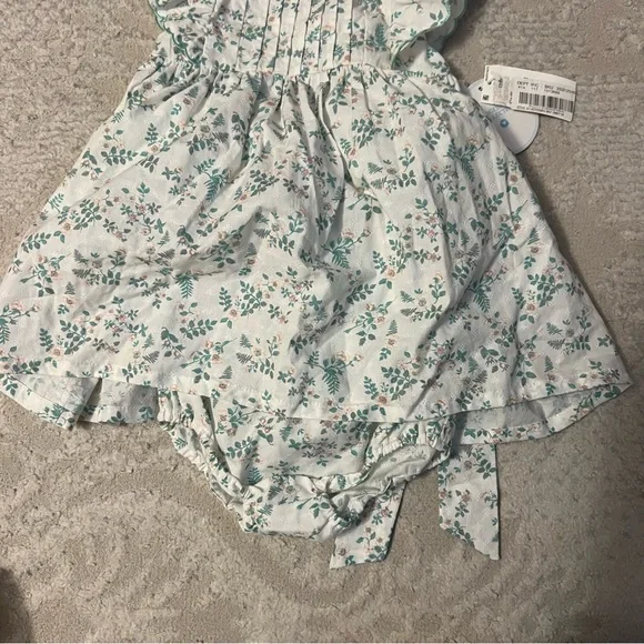 Cotton Flower Print Cottage EdgeHill Collection 6 months girl dress - Picture 3 of 9
